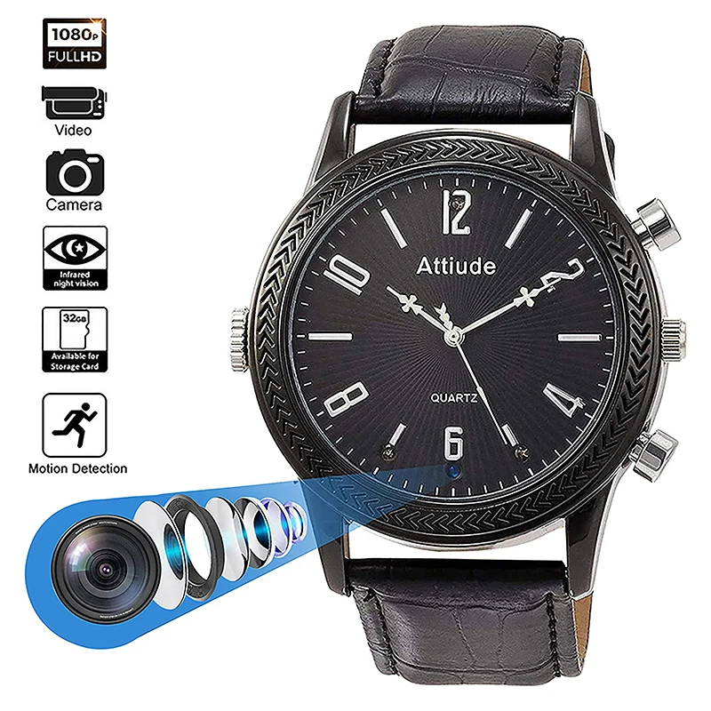 

Full HD 1080P Video Recorder Mini Camera Watch with Cameras IR Night Vision Motion Detection Wireless Micro Camcorder Action Cam