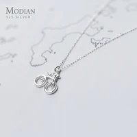 modian tiny cute bicycle sterling silver 925 pendant for women korea style geometric pendant necklace fine jewelry 2020 design