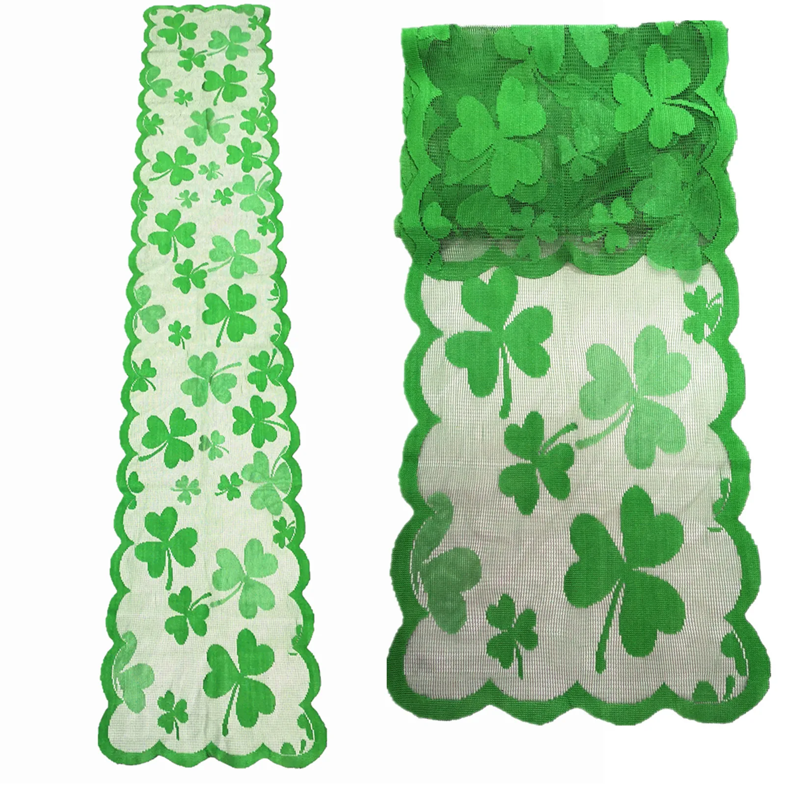 

St. Patrick's Day Table Runner Green Clover Reusable Tablecloth Decorative Tablecloth For Household Restaurant Meal Mat