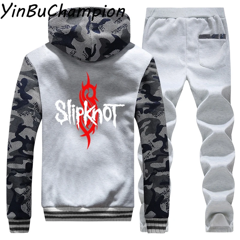 Дропшиппинг Slipknot мужская куртка толстовки брюки два комплекта пальто камуфляжные толстовки мужские свитера большого размера с капюшоном 5XL