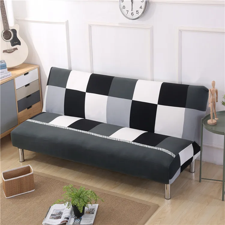 

Elastic Printed Modern Style Sofa Bed Cover Sofa Folding Seat Washable Armless Sofa Bed Covers Slipcover Home Office Hotel