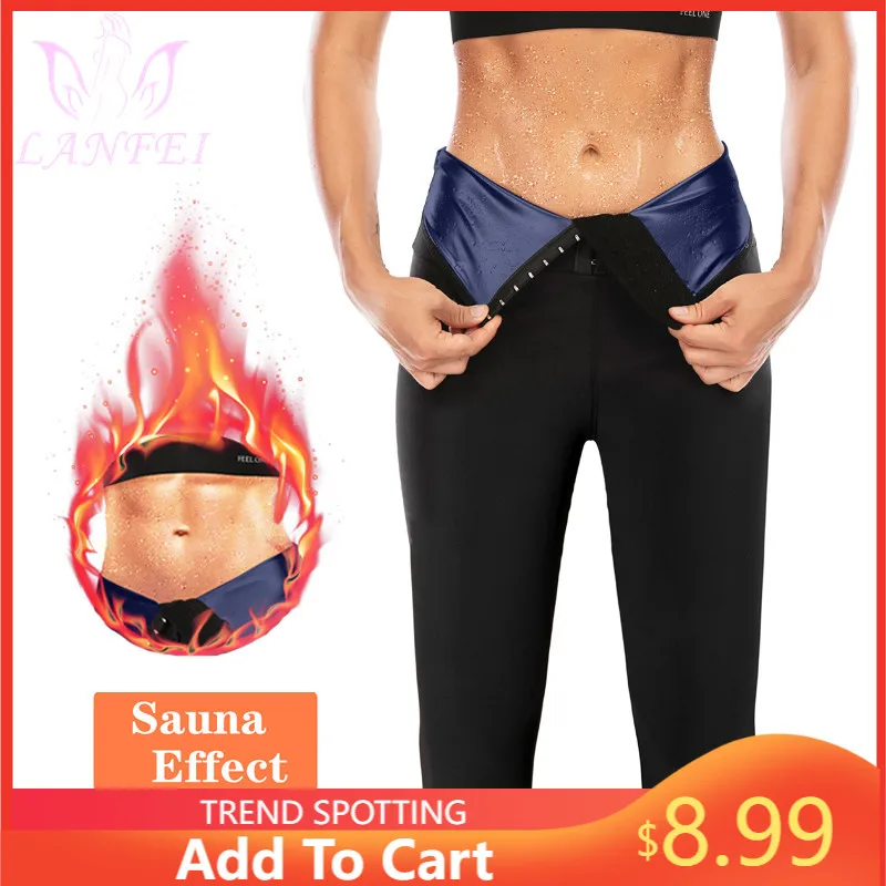 

LANFEI Sweat Pants Waist Trainer Shaper Leggings Women Shaper Sauna Pant Slim Fat Burning Gym Push Up Sports Tight Fitness Pant