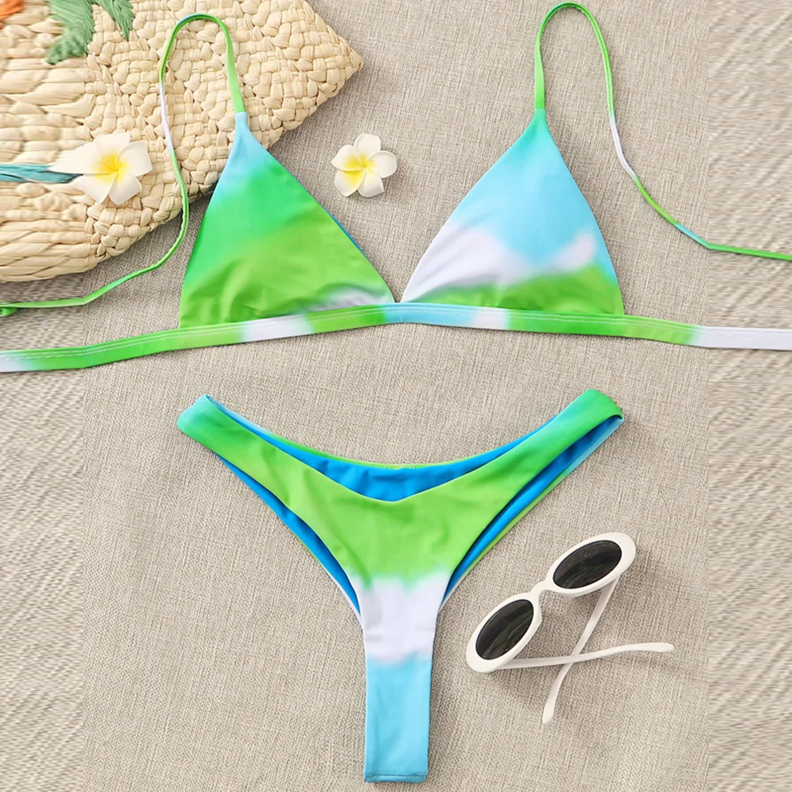 

Бандо, бандажный комплект Бикини, женский купальник с принтом и завязкой, купальный костюм с эффектом пуш-ап 2021, сексуальный бразильский куп...