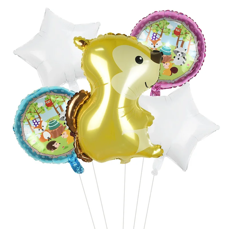 5/7pcs Animal Balloon Set Safari Forest Zoo Theme Party Decoration Foil Latex Ballons Jungle Party Supplies Kids Birthday Favors