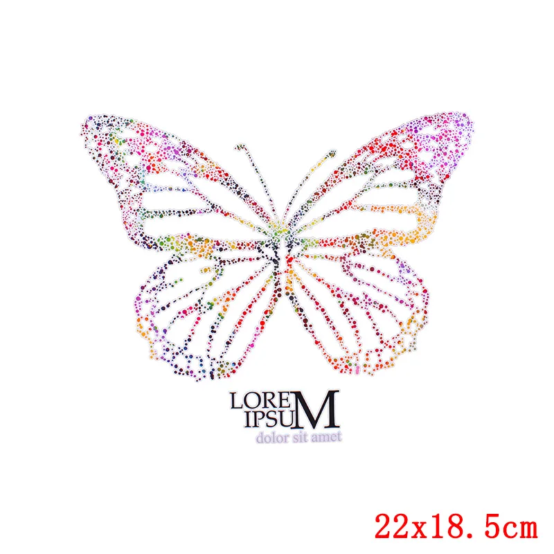 

Butterfly Thermo Transfer Sticker On Clothes Animal Heat Transfers Iron on Patches for T-Shirt Jacket DIY Washable Patch