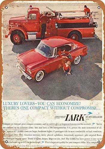 

Оловянная вывеска, Новый Алюминий 1960 Studebaker Lark 11,8x7,8 дюйма