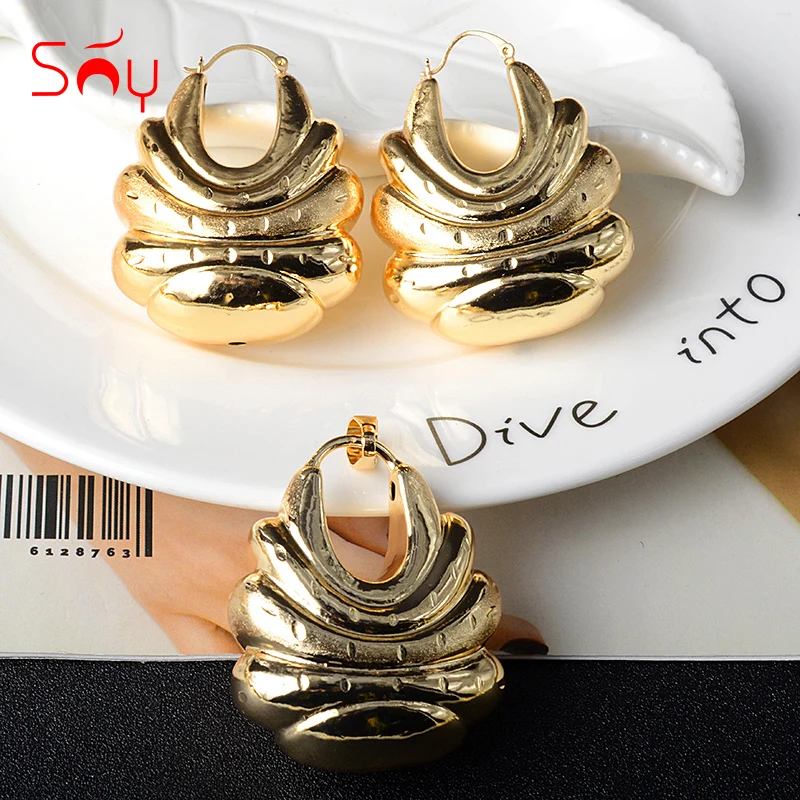 

Sunny Jewelry 2021 New Fashion Copper Jewelry Sets For Women Earrings Pendent Large Style For Wedding Party Gifts Trendy Sets