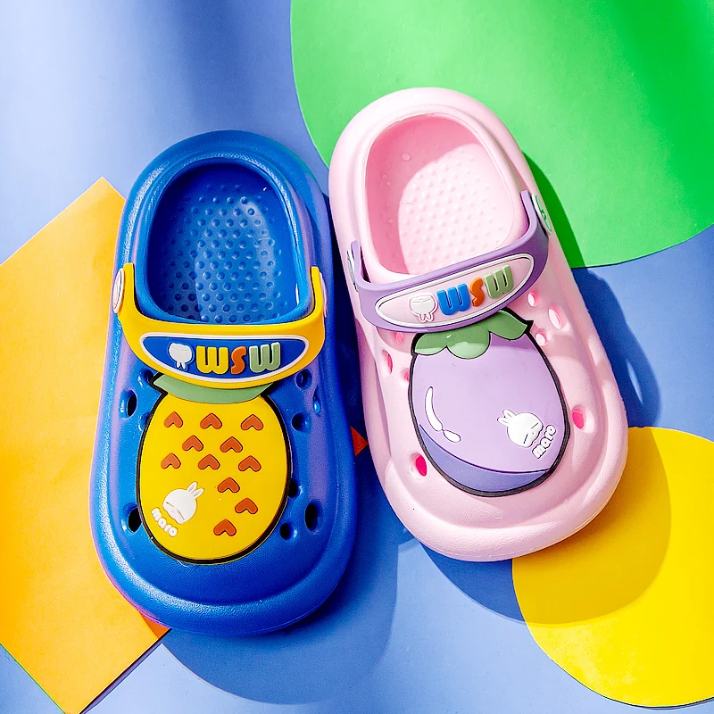 Children's Hole Shoes Middle And Small Children's Summer Baby Beach Shoes Outdoor Cartoon Baotou Hole Shoes
