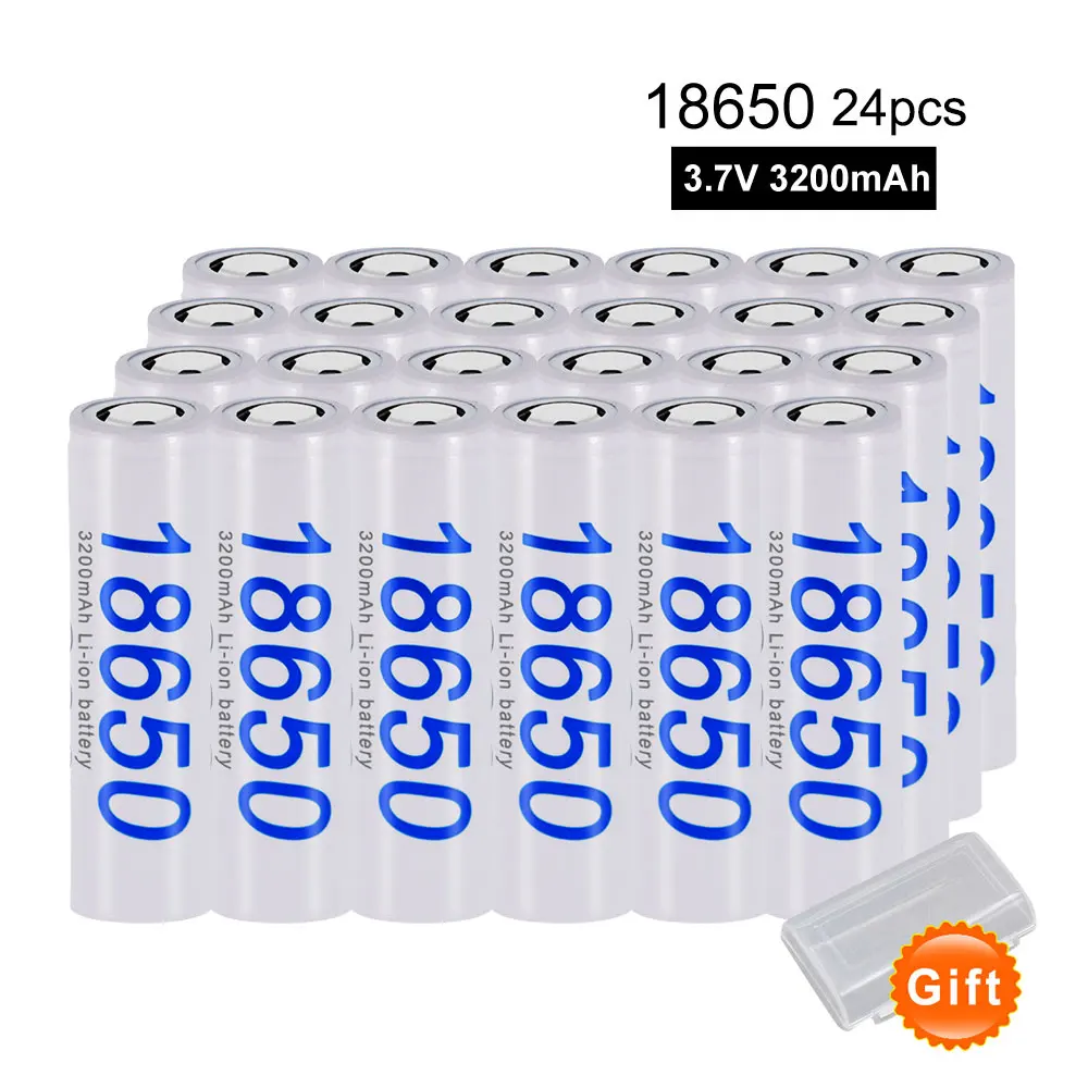 24pcs PALO 18650 литий-ионная аккумуляторная батарея 2-24 шт. оригинальные 3200 мАч литиевые батареи для Panasonic фонарик цифровые камеры - Цвет: 24pcs
