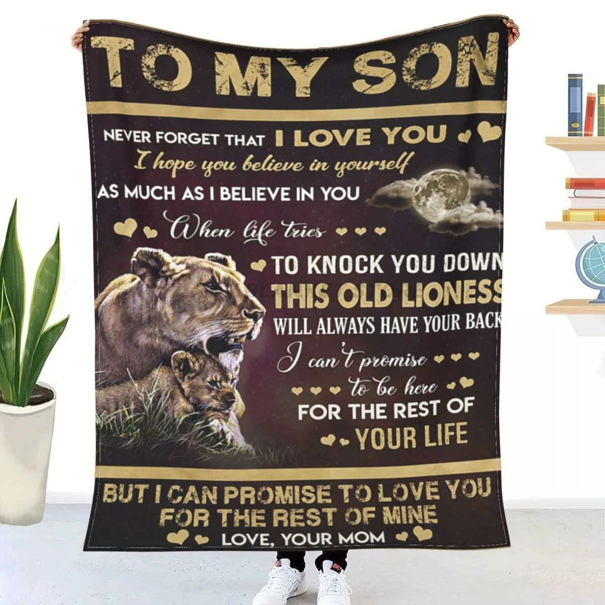 

I LOVE YOU ; GREAT GIFT FOR SON Sherpa Blankets Ultra Soft Flannel Fleece Throw Blankets for Couch Sofa Bed