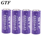 Аккумулятор GTF 26650 8800 мА  ч, 3,7 в, литий-ионный аккумулятор светодиодный одного фонарика фонарь фонарика