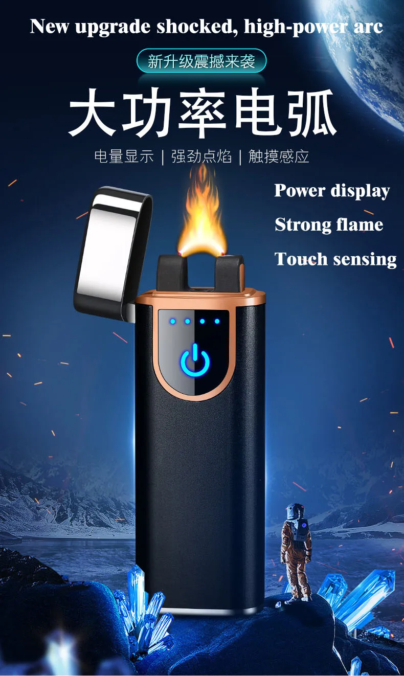 

Высокомощная Индукционная зажигалка с USB-зарядкой, улучшенная огнеупорная ветрозащитная Зажигалка для сигар, креативная Зажигалка для пар...