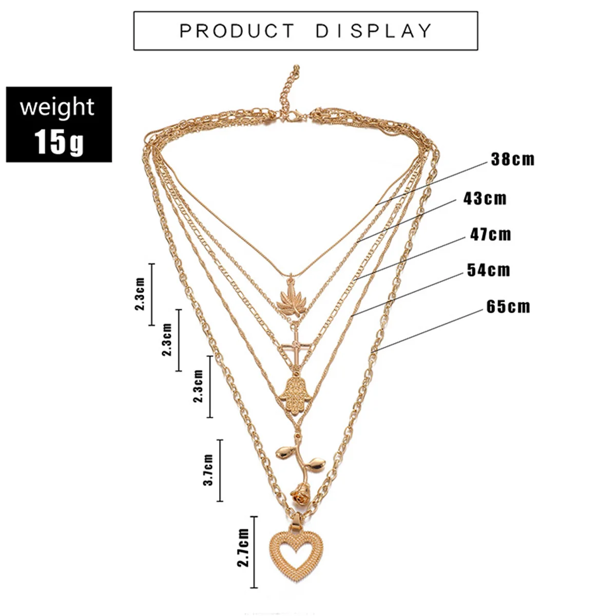 Новая мода Многослойные цветок лист Пальма Крест Сердце Форма ожерелья с
