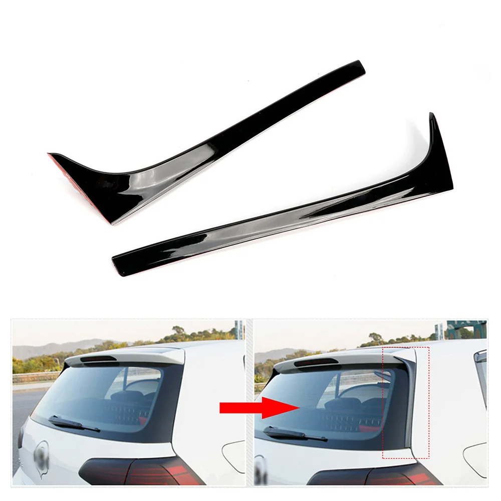 

2pcs Car Rear Casement Spoiler Side Wing Black Exterior Accessories For Golf 7 7.5 MK7 MK7.5 2014-2018