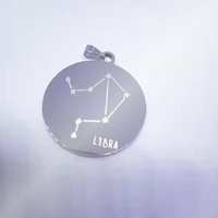 geometry stainless steel star 12 horoscope zodiac sign pendant necklace aries leo 12 constellations men women gift jewelry