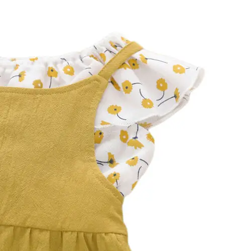 Топ с открытыми плечами и длинные штаны для девочек 1-5 лет |