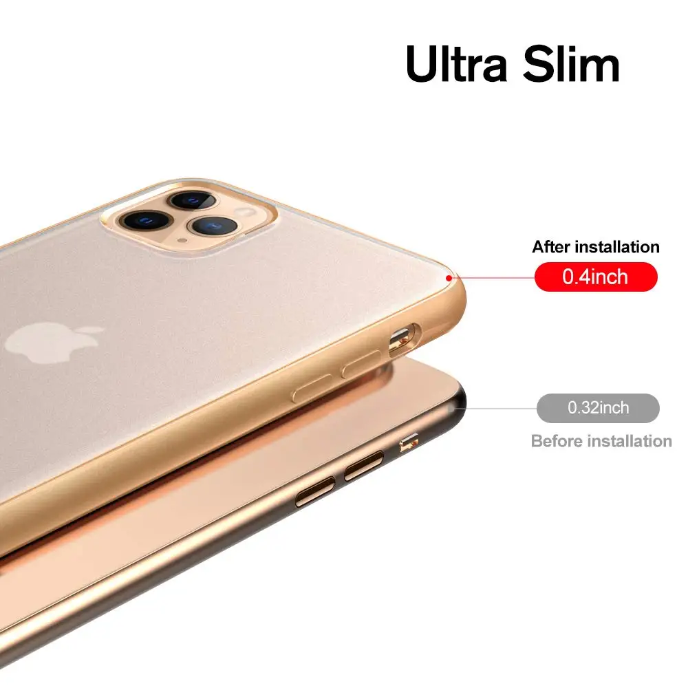 Матовый чехол бампер с золотым покрытием для iPhone 11 Pro Max X XS XR 8 Plus 7 6 6S SE 2 2020 SE2