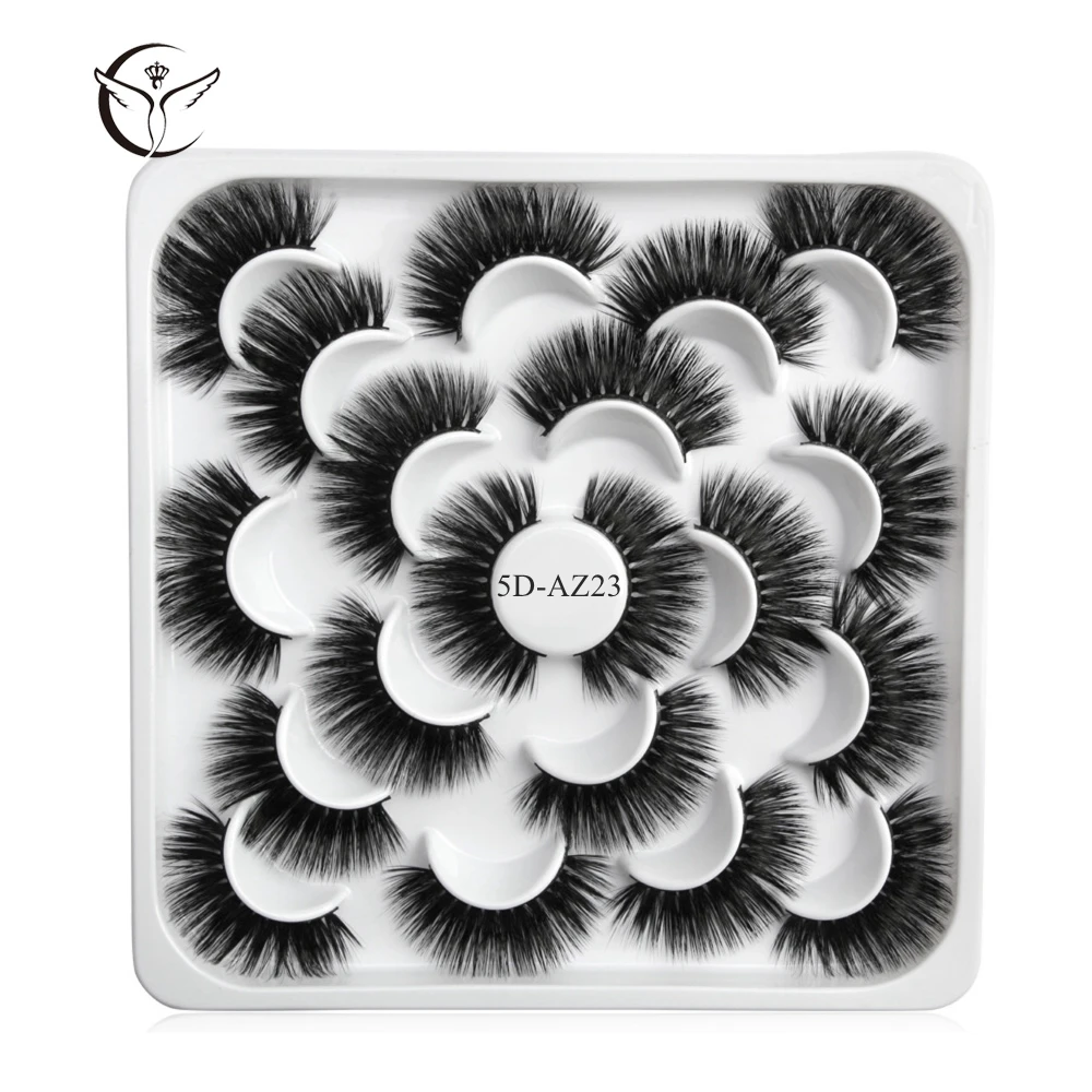 5D-AZ23 Mink eyelashes 3d mink hair eyelashes10 pairs long makeup 3d faux nature fake lashes extension false eyelashes Wholesale(10P - Цвет: 5D-AZ23