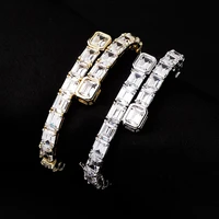hip hop cubic zirconia paved bling ice out open cuff bangle bracelet men women charm bracelets rapper jewelry 2020