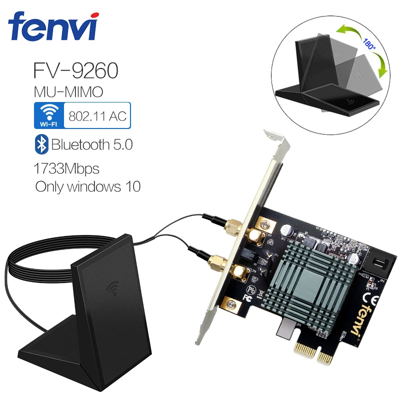 

Беспроводной адаптер PCI Express Wifi для Intel 9260 Dual Band 1730 Мбит/с Bluetooth 5,0 802.11ac Wi-Fi карта для настольных ПК