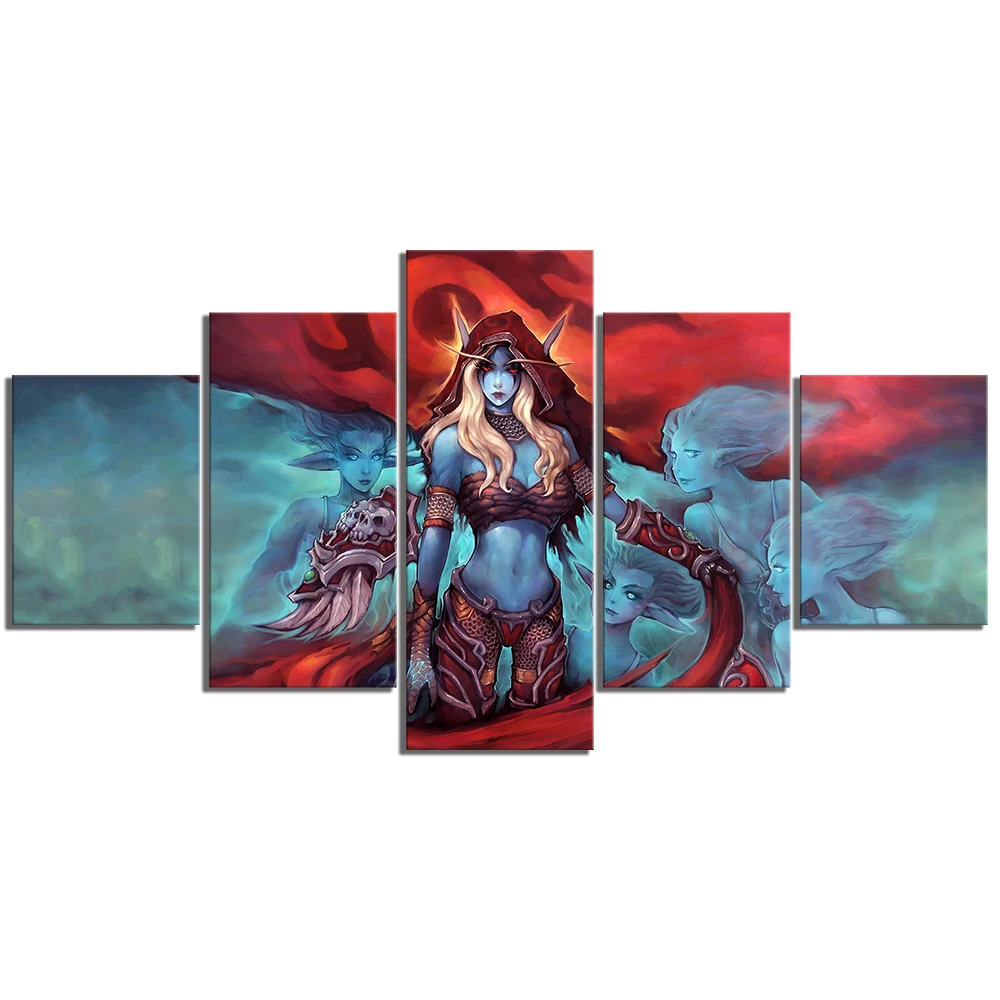 

Wall Art Home Decoration Canvas Painting 5 Pieces World of Game Modern Picture Hd Printed Modular Poster For Boy Room