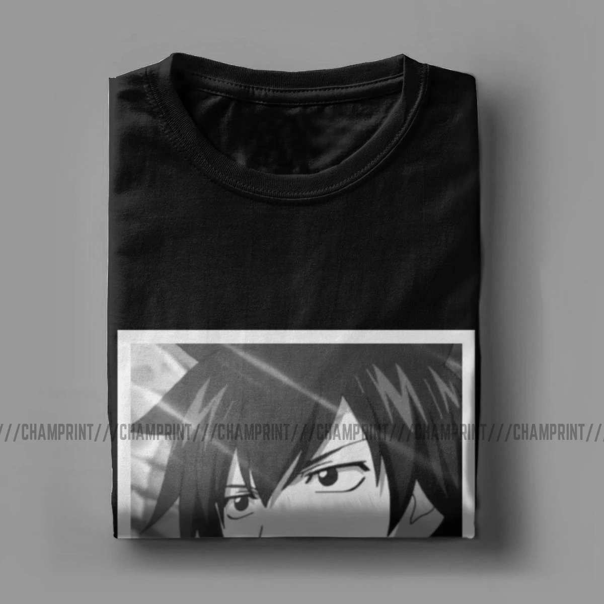 Для мужчин футболки с принтом Fairy Tail серый хлопковые короткий рукав Fullbuster Люси