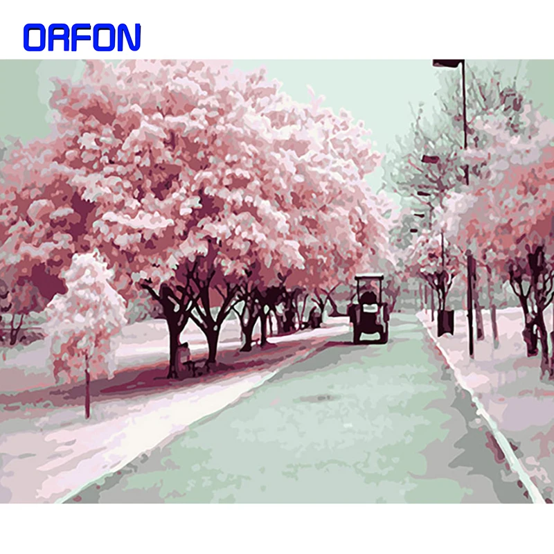 Набор для рисования по номерам ORFON Раскраска на основе Киотского цветка вишни