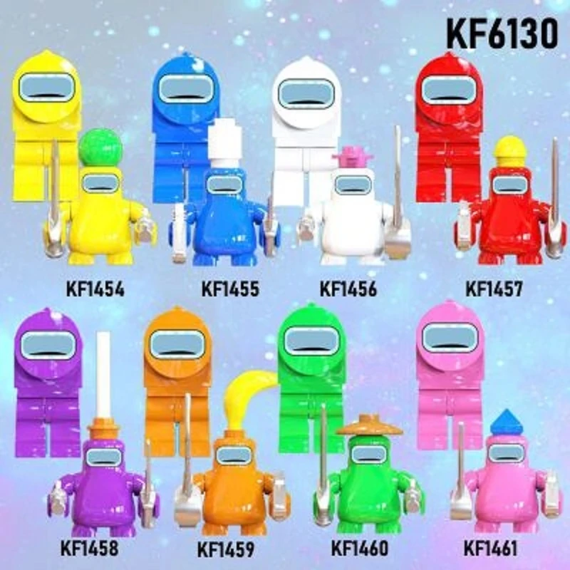 

Among us action figures building block models assembling toys decorations birthday gifts for children Eight set collection