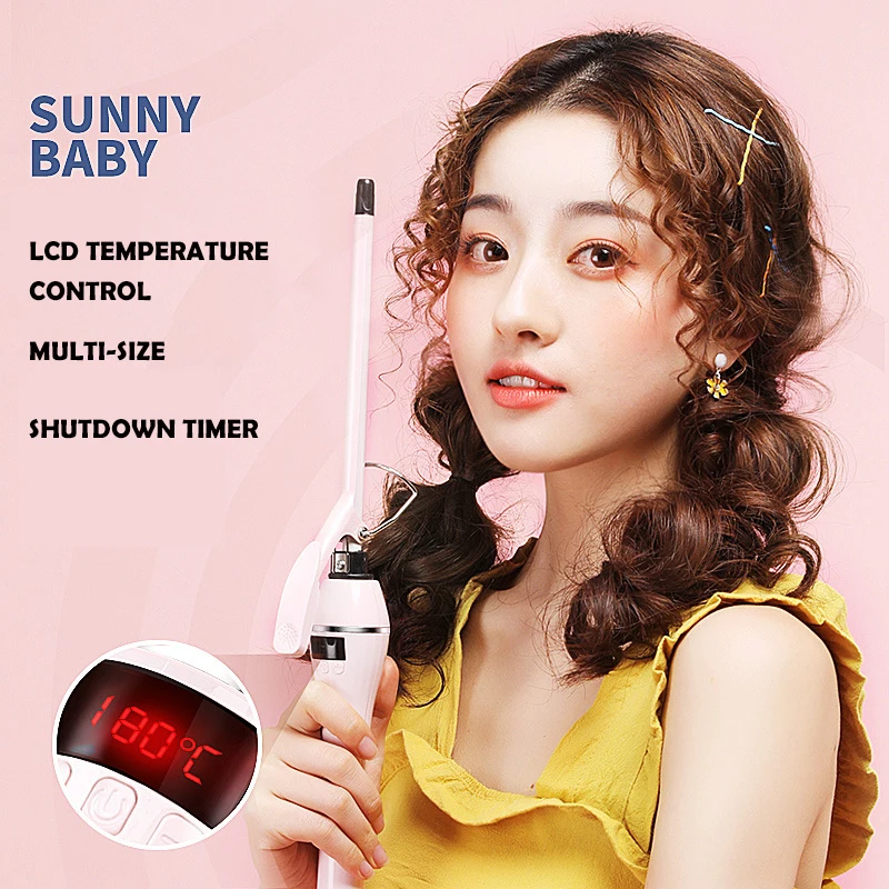 New Arrival 9mm Curling Iron LCD Screen Wool Ceramic Teddy Superfine Perm Hairdressing Tools Hair Rollers Curlers | Красота и