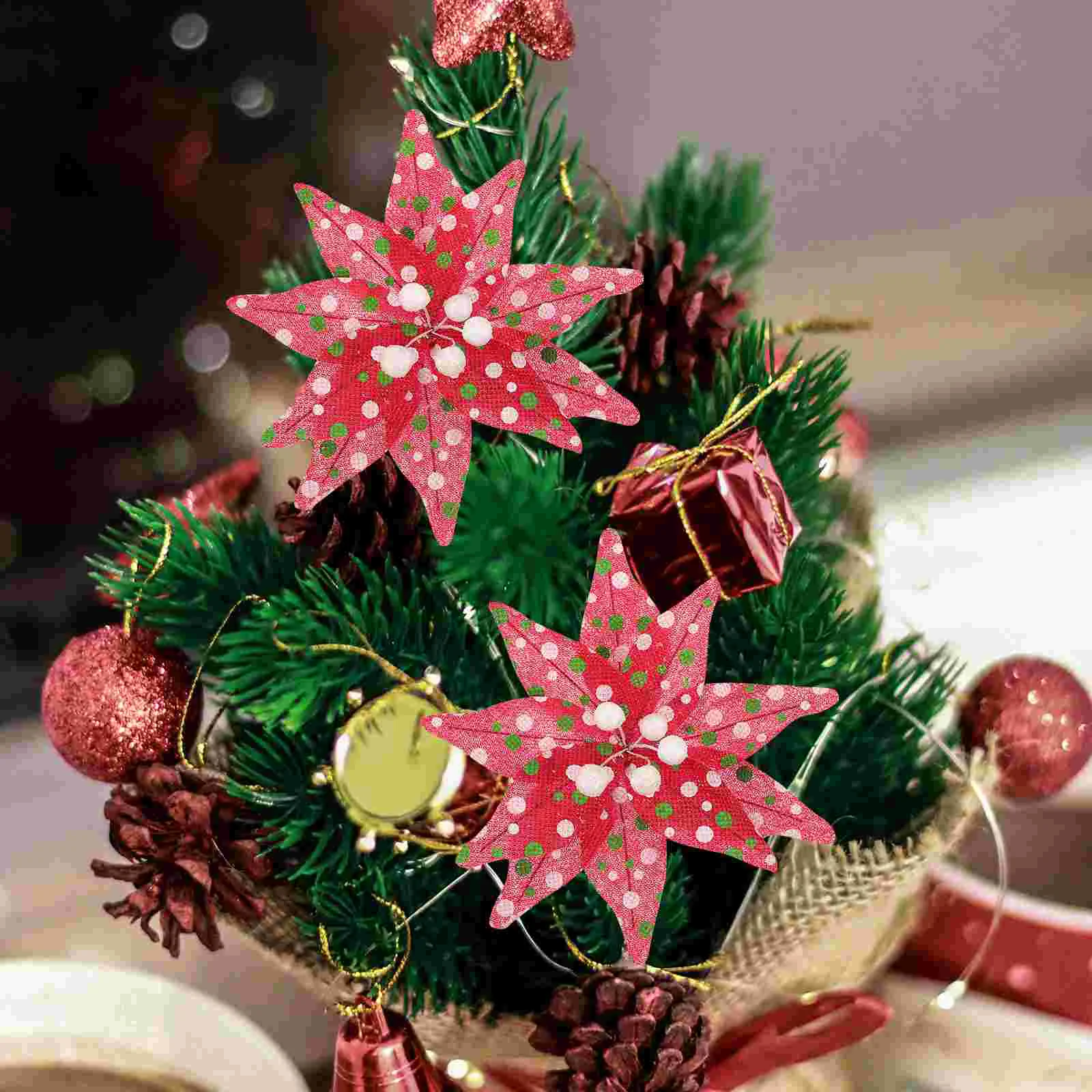 

4Pcs Artificial Christmas Flowers Christmas Ornaments Christmas Tree Decor