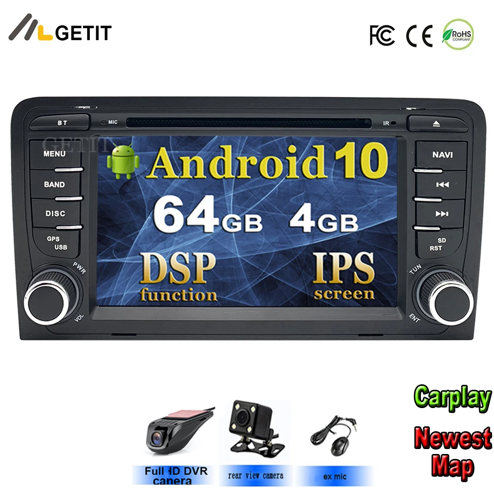Автомагнитола 2 din с dvd и gps навигацией мультимедийная стерео система на Android 10 для