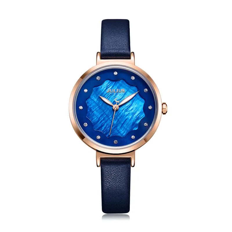 

Julius watch Blue Pearl Dual Layer Clearance Dial Minimalist Watch Creative Watch 2018 New Luxury Gift Watch Relojes JA-1098