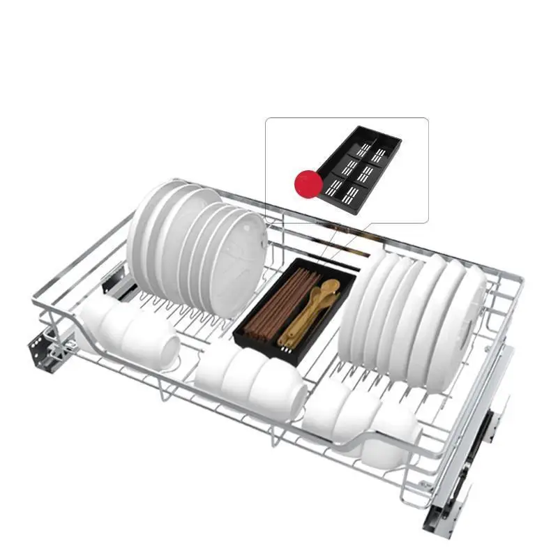 

Dish Drainer Organizer And Storage Almacenaje Armario Platos Stainless Steel Cozinha Cuisine Rack Kitchen Cabinet Basket