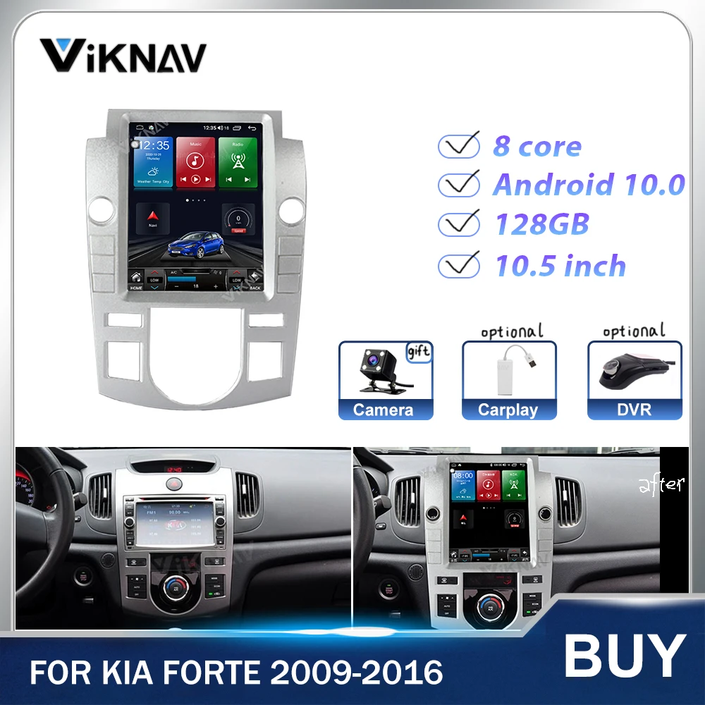 

Android Vertical Screen Car Radio GPS Navigation Heat Unit for Kia Forte 2009 2010 2011-2016 Car Multimedia Player Stereo 128g