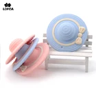 Соломенная шляпа-прорезыватель LOFCA, 1 шт., из силикона, подвеска-прорезыватель бусин, не содержит бисфенола А, силикон для жевания, для прорезывания зубов