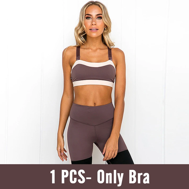1 PCSOnly Bra Новинка, майка для йоги, бодибилдинга, набор, женская мода, обтягивающие брюки, спортивный костюм для йоги, бюстгальтер, штаны для женщин, фитнес, спортивная одежда, костюмы - Цвет: 1 PCSOnly Bra