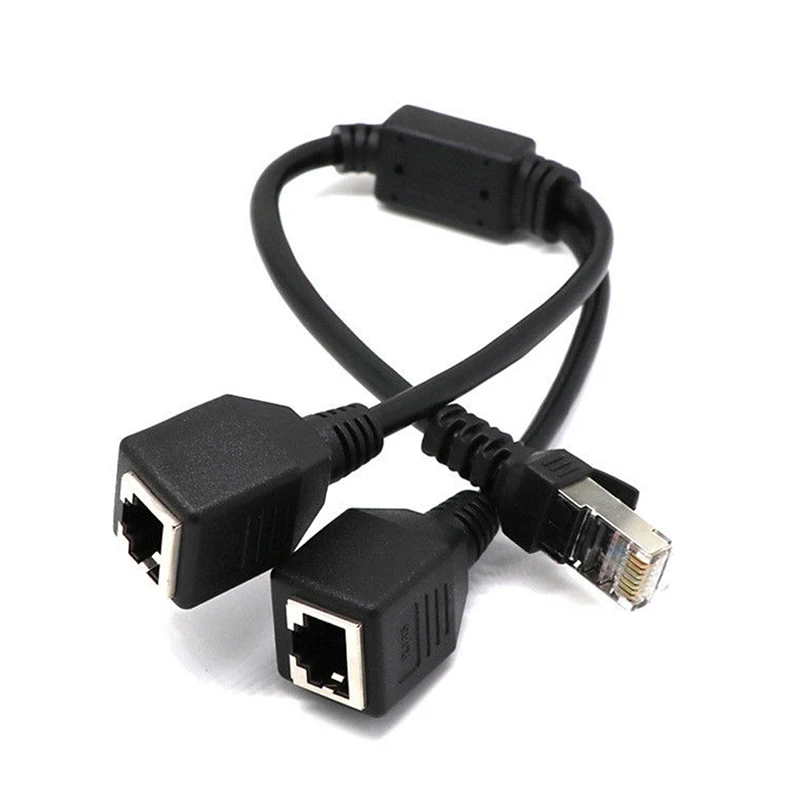От 1 до 2 папа к женскому LAN Ethernet сети RJ45 разъем сплиттер расширитель адаптер ABS