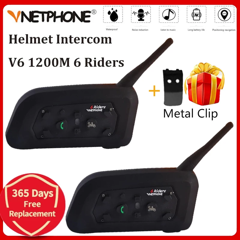 Vnetphone V6 переговорное bluetooth устройство для 1200 м мотоциклетного шлема полный