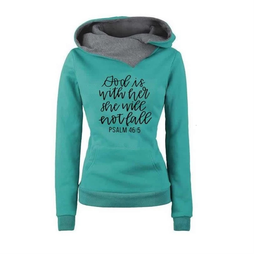 

Hoodies For Women Jesus Bible Faith Letters Print Lapel Hooded Plus Size Sweatshirts Kawaii Femmes Tops Youth Girls Cute Hoody