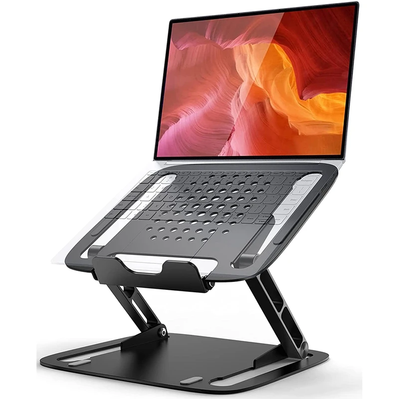 

Laptop Stand for Desk, Ergonomic Portable Computer Stand, Adjustable Computer Cooling Holder for All Laptops, Black