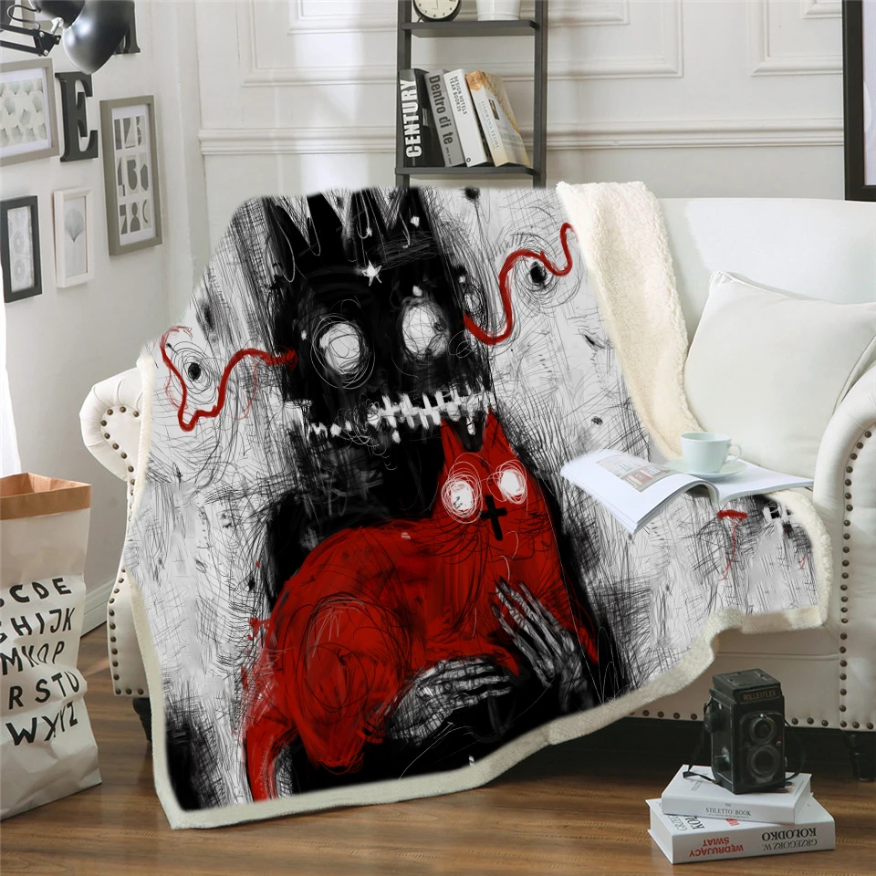 

Cat Printed Bed Blanket Animal Throw Blanket on Sofa Red Galaxy Kids Adults Bedspreads 130x150cm Dropship