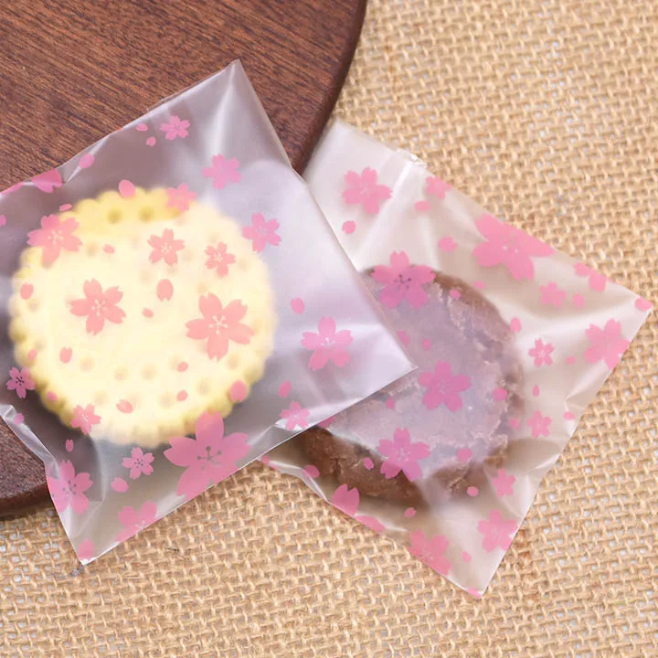 50 шт. подарочные пакеты с розовым цветком вишни для конфет и печенья 4