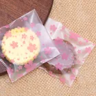 50 шт., подарочные пакеты с розовым цветком вишни для конфет и печенья, 4 размера