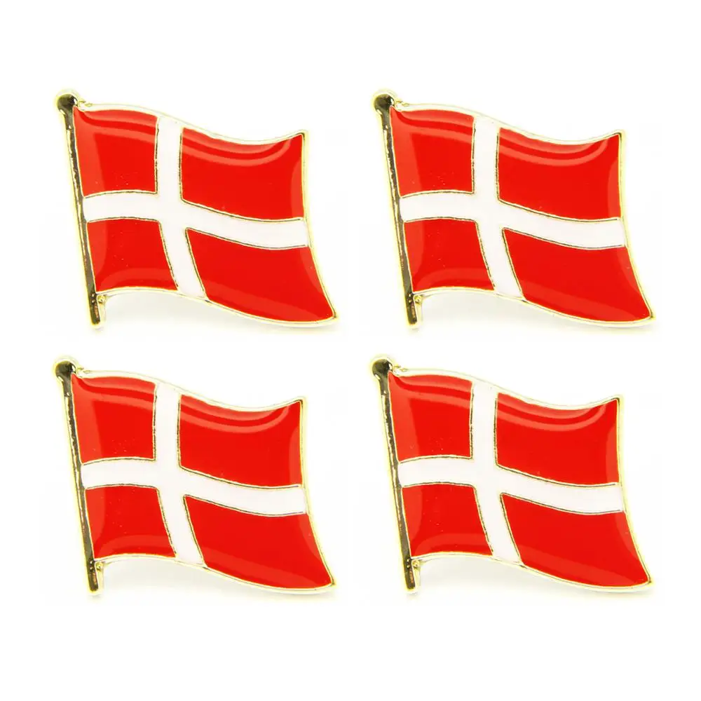 Значки с государственным флагом Дании в партии 5 шт.|Броши| |