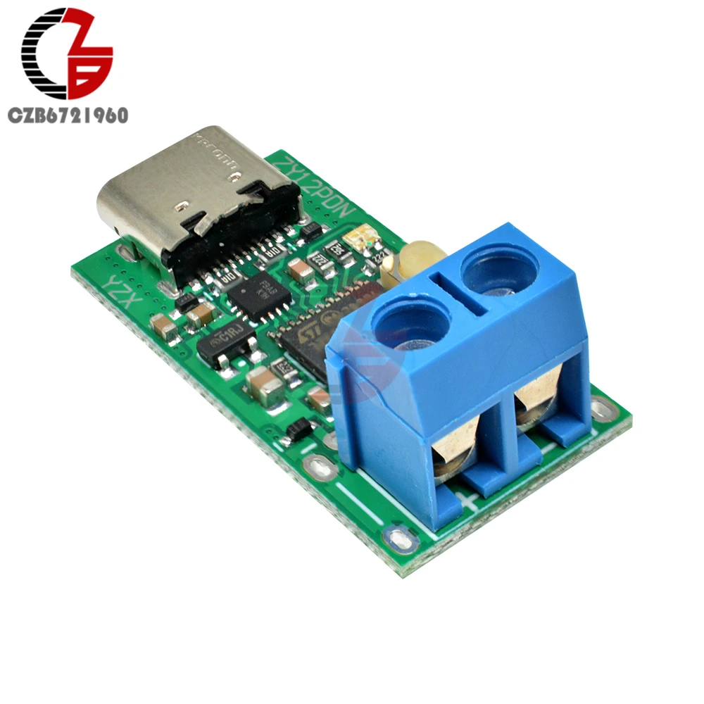100W USB-PD USB-C Type-c PD3.0 PD2.0 to DC Scam Spoof Fast Charge Trigger Detector Power Supply Regulator Module for Notebook
