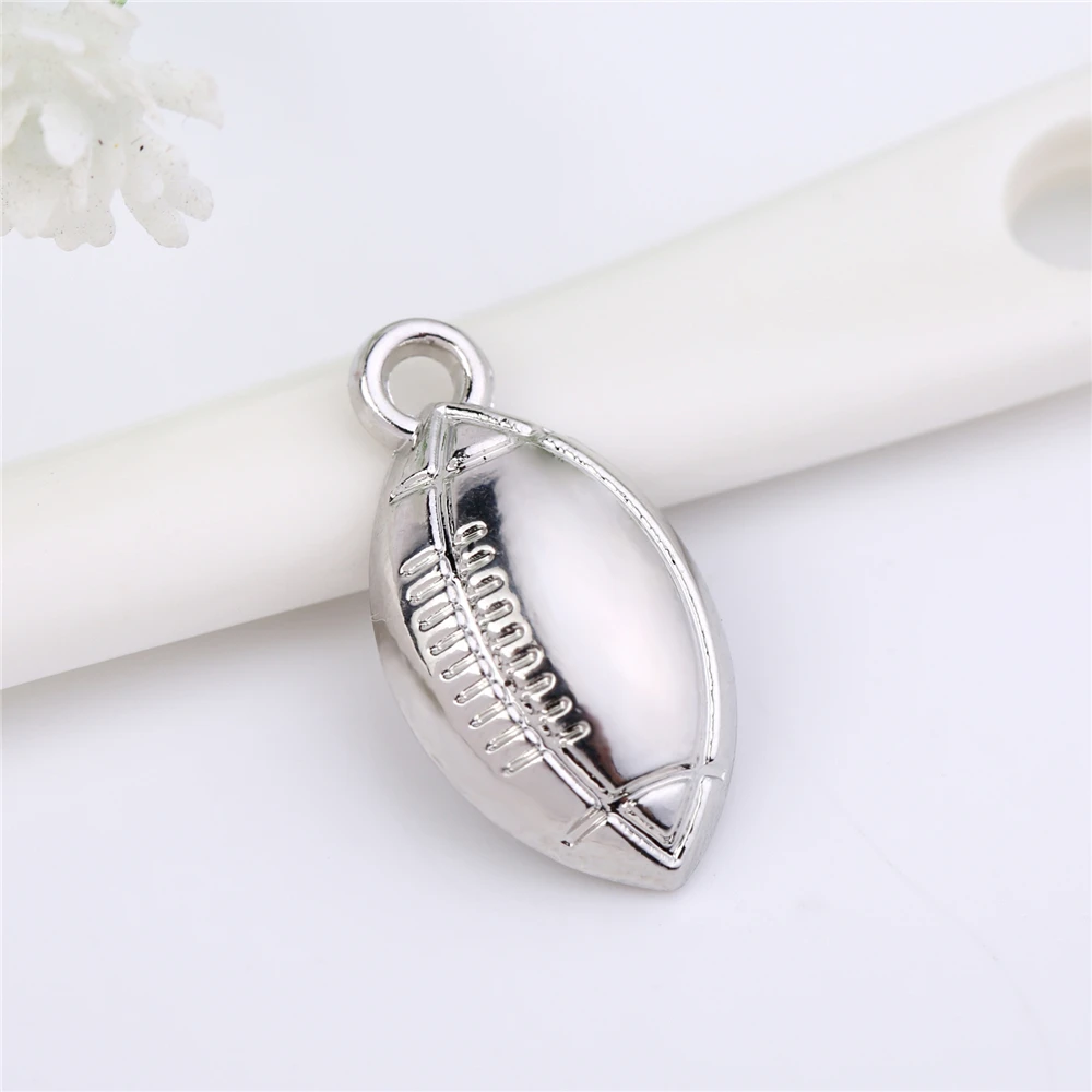 20 pcs Cool Sport Style Football Design Charms Fit Charm Bracelet Jewelry Accessories Antique Silvery DIY Handmade | Украшения и