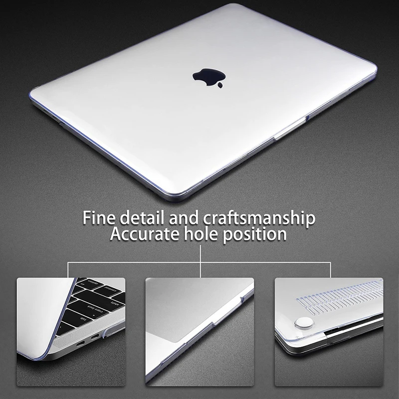 Кристально чистый чехол для ноутбука Macbook Air Pro Retina 11 12 13 15 и 16 A1466 A2179 A1278 A2159 A2251 A2289