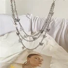 Женская металлическая цепочка для джинсов, в стиле хип-хоп, панк, Золотая, серебряная, для штанов, рок, ювелирные изделия, цепь с плетением бабочка, двухслойная, брелок для ключей в виде пояса, 201
