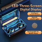 Bluetooth Беспроводные наушники с микрофоном, спортивные водонепроницаемые наушники F9 с глубокими басами, TWS наушники, гарнитура с сенсорным управлением, наушники-вкладыши