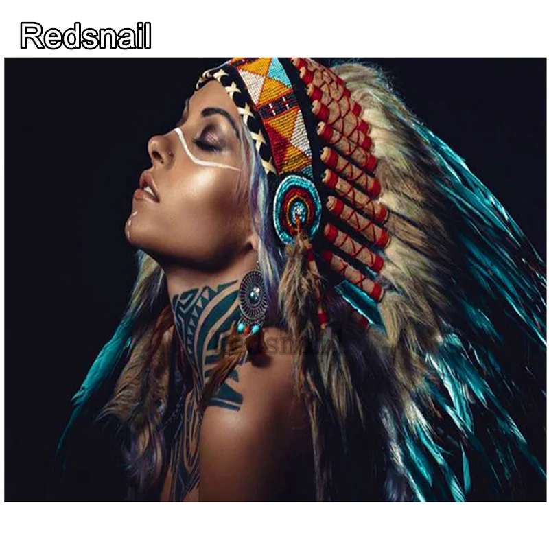 Родовая индийская женщина 5D алмазная живопись полная квадратная круглая